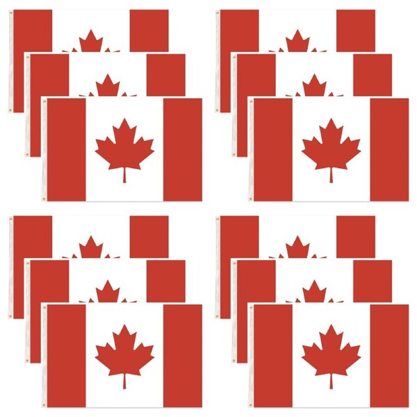 12x Canada Country Flag Heavy Duty Canadian Maple Leaf - 150cm x 90cm