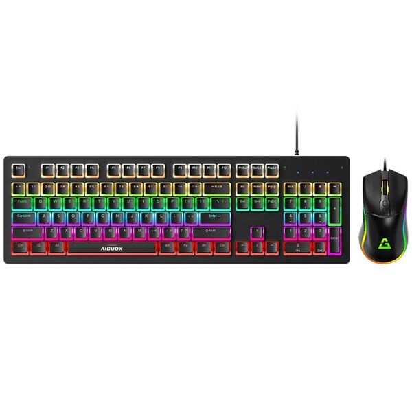 TODO Mechanical Gaming Keyboard Mouse Combo RGB LED Linear Blue Switch 104 Key USB