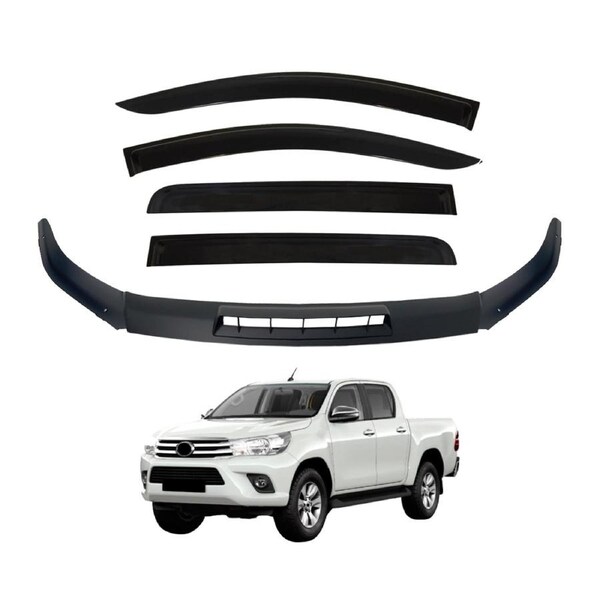Injection Weather Shields + Bonnet Protector for Toyota Hilux Dual Cab 2015-2020