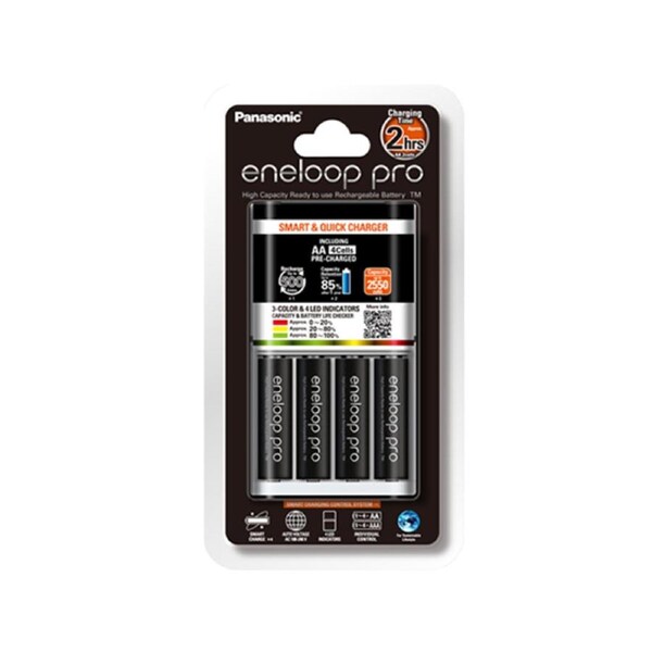 Panasonic Eneloop Pro Quick Charger with 4x AA Batteries
