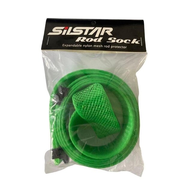 Silstar Fishing Rod Sock For Spin Rods Up To 7'6 - Expandable Mesh Rod Protector