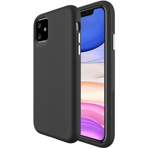 [2in1] For iPhone 13 Pro Max Case with Triangle Texture Grip + 9H Tempered Glass Protector-13 Pro Max