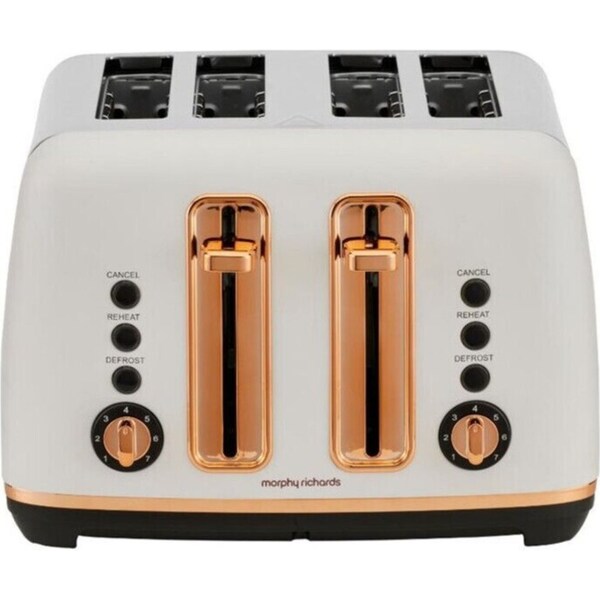 Morphy Richards Ascend Rose Gold 4 Slice Toaster - Matte White -MRRGT4WTE