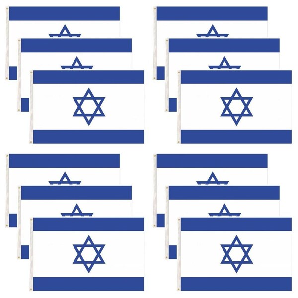 12x Israel Israeli Country Flag Heavy Duty Star Of David Jewish - 150cm x 90cm