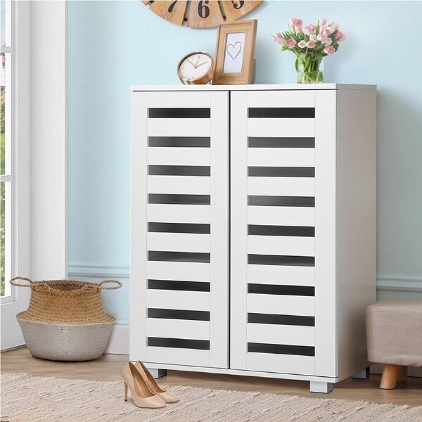 ALFORDSON Shoe Cabinet 21 pairs Storage Rack White