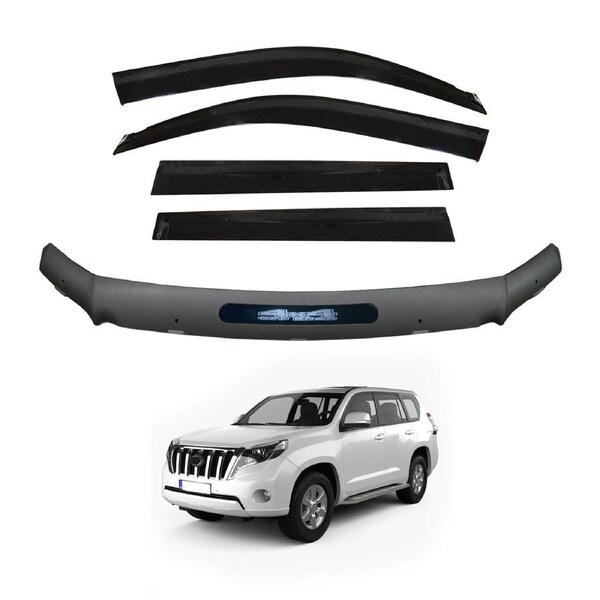 Injection Weather Shields + Bonnet Protector for Toyota Land Cruiser Prado 150 Series 2013-2017