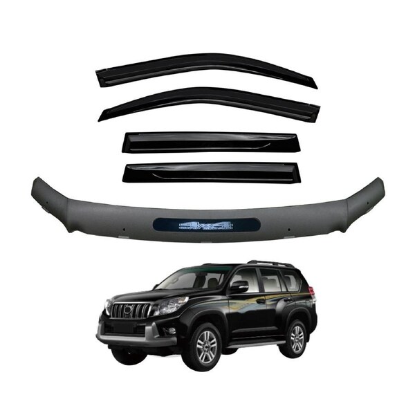 Luxury Weather Shields + Bonnet Protector for Toyota Land Cruiser Prado 150 Series 2013-2017