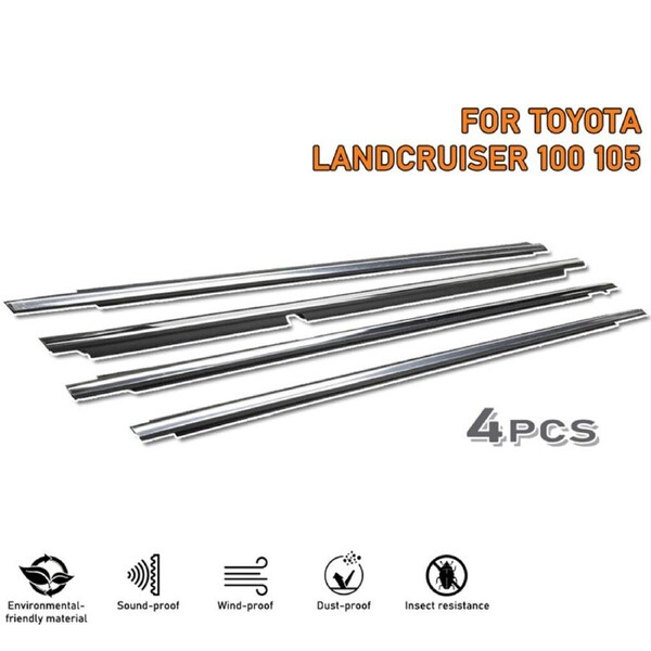 OZNALA For Toyota LandCruiser 100 105 Series Chrome Weatherstrips All side doors