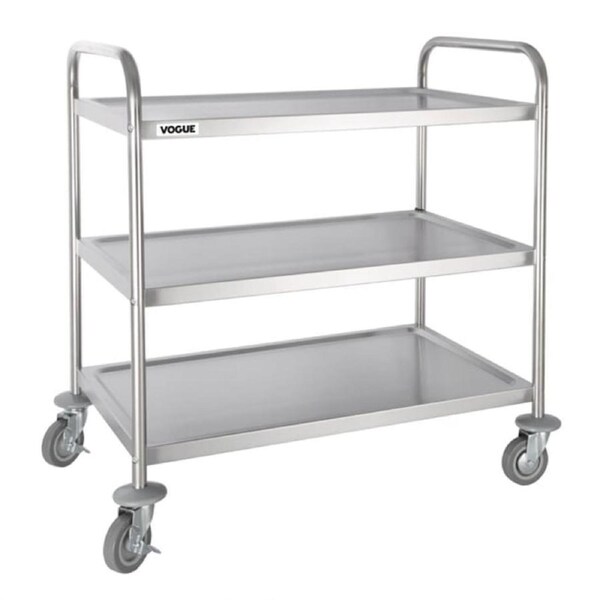 EDLP - Vogue 3 Tier Flat Pack Trolley St/St H940 x D537 x W875mm