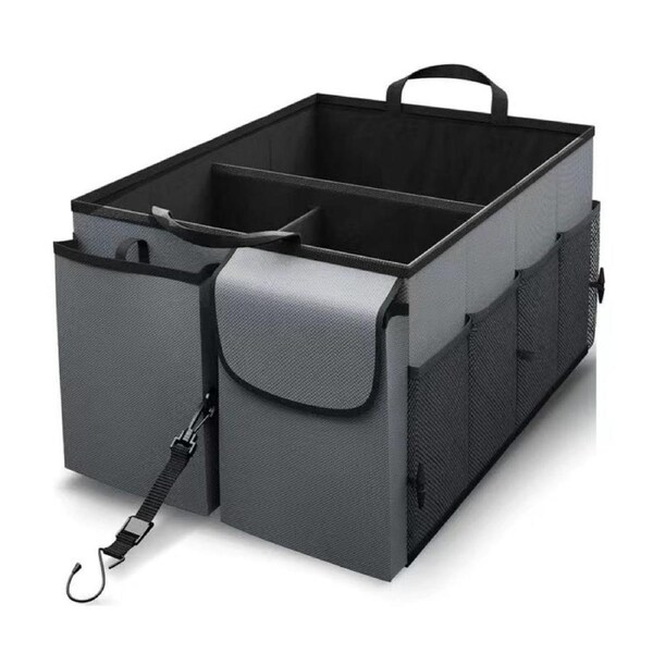 Auto Car Trunk Organizer - Collapsible,Storage Adjustable ,Waterproof,Convenient- Car Accessories - Grey