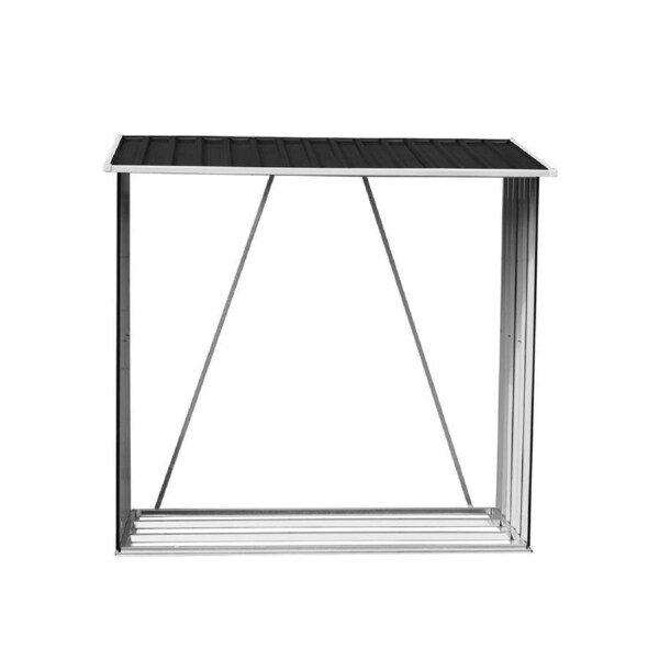 Wallaroo Galvanized Steel Wood Storage Shed - Black