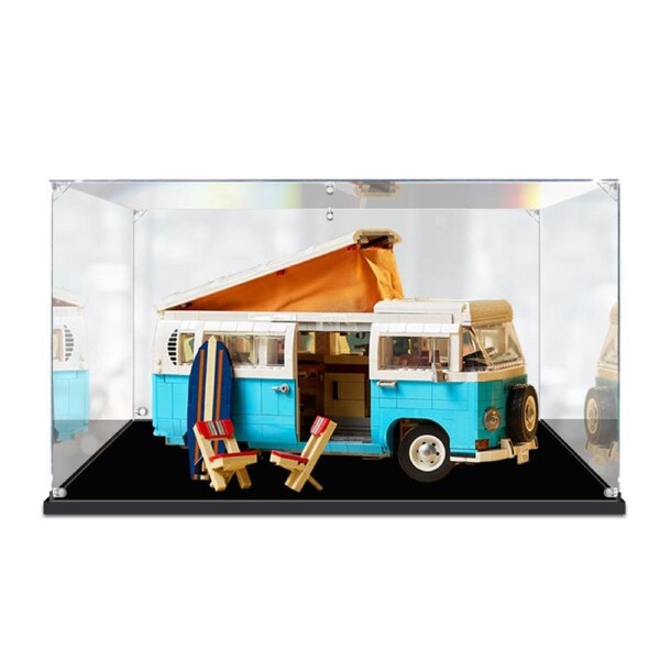 Acrylic Display Case for LEGO 10279 Creator Expert Volkswagen T2 Camper Van Figure Storage Box Dust Proof Glue Free