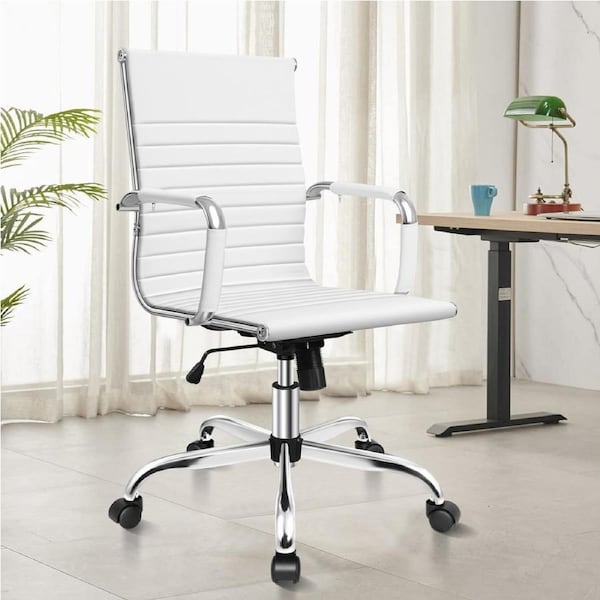 ALFORDSON Office Chair Mid Back Ergonomic White