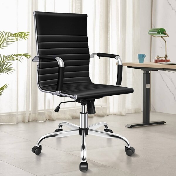 ALFORDSON Office Chair Mid Back Ergonomic Black