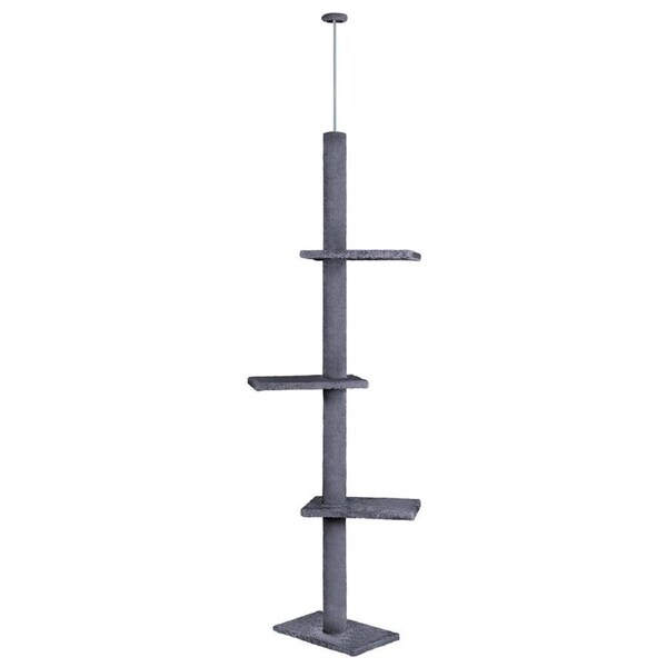 BEASTIE Cat Tree Floor to Ceiling Scratching Post Grey 230-286cm