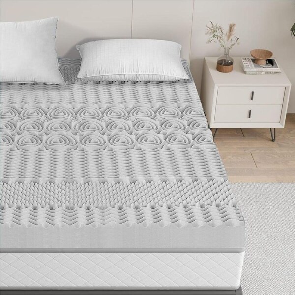 8cm STARRY EUCALYPT Memory Foam Topper Graphite Cool Gel Bamboo Cover 7-Zone King Single