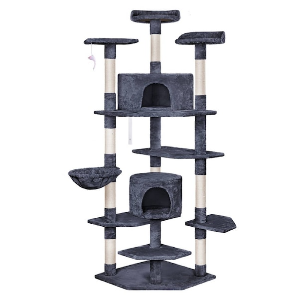 BEASTIE Cat Tree Scratching Post Grey 203cm