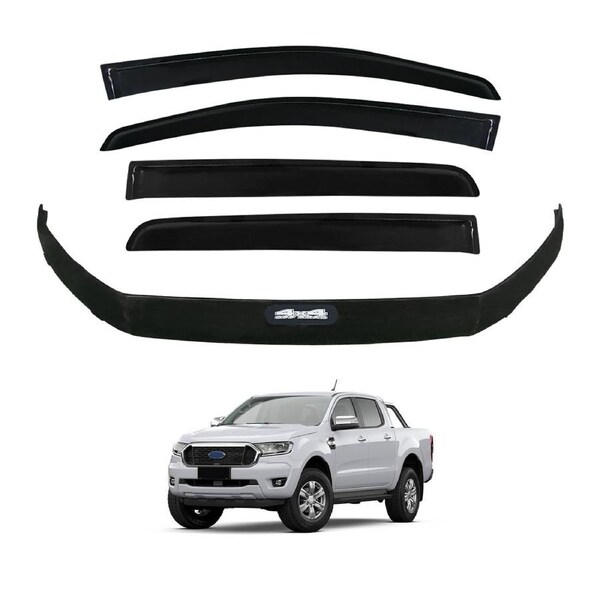 Injection Weather Shields + Bonnet Protector for Ford Ranger Dual Cab 2016-2022