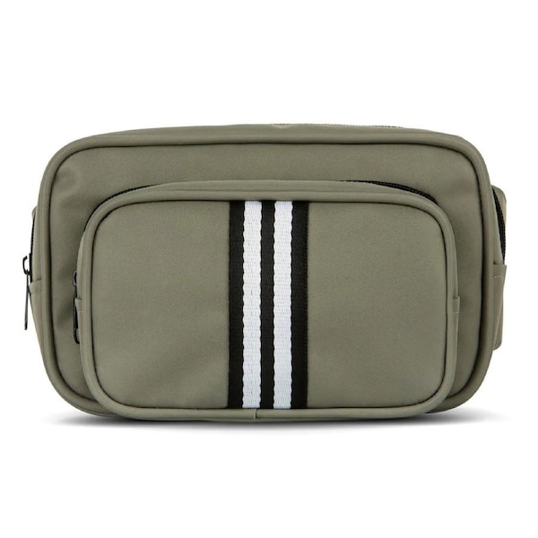 Punch Neoprene Premium Nylon Bum Bag/Fanny Pack w/Striped Strap Olive Green
