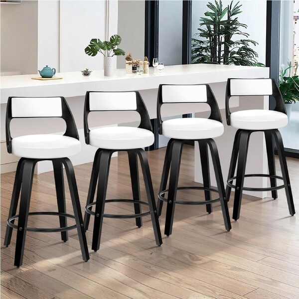 4x ALFORDSON Bar Stools Eden Black White