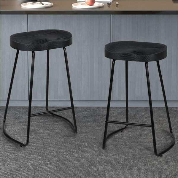 2x ALFORDSON Bar Stools Tractor Seat Black