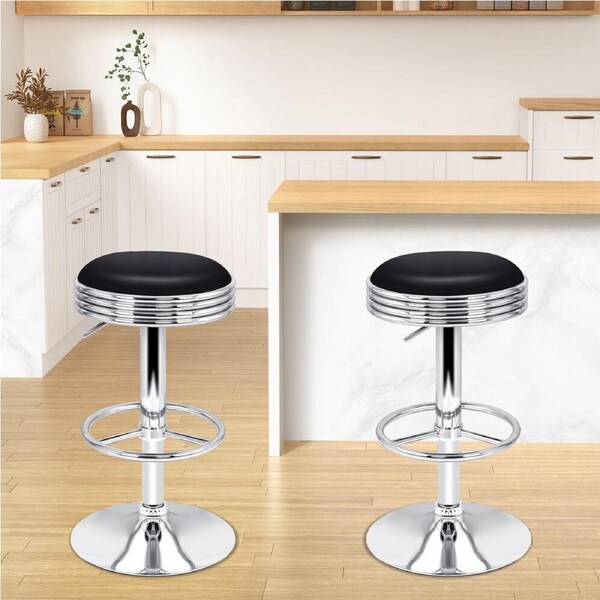 2x ALFORDSON Bar Stools Backless Black