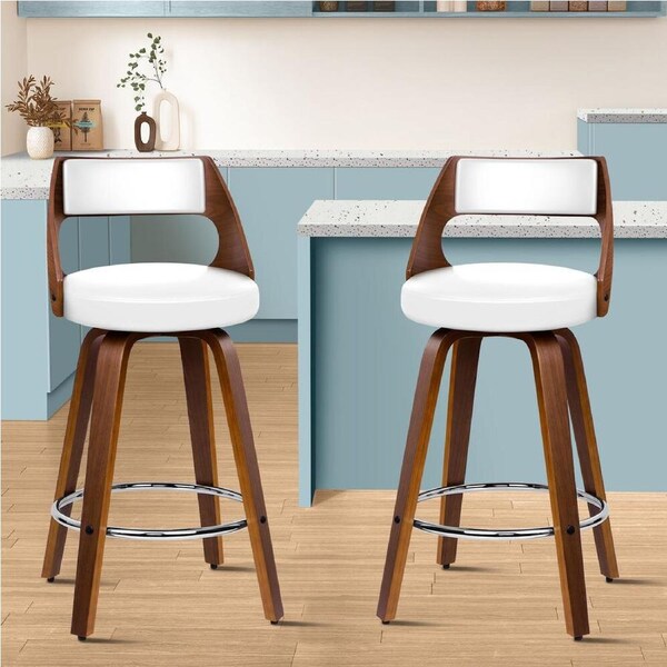 2x ALFORDSON Bar Stools Eden White