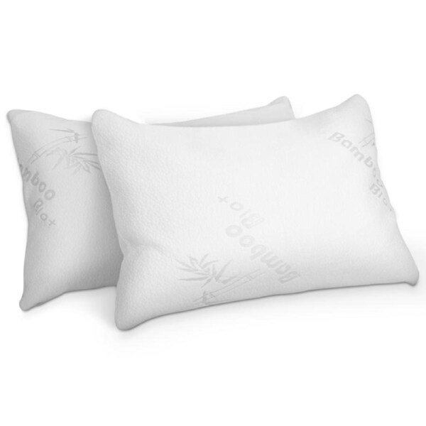 STARRY EUCALYPT Memory Foam Pillow Bamboo Cover Set of 2