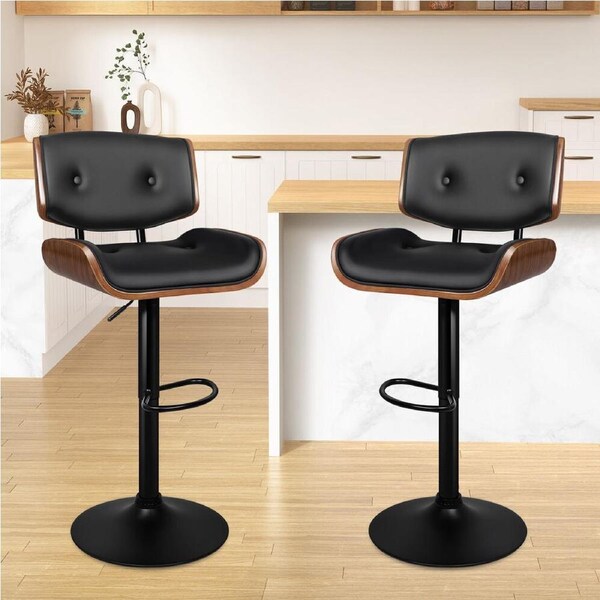 2x ALFORDSON Bar Stool Kitchen Barstool All Black
