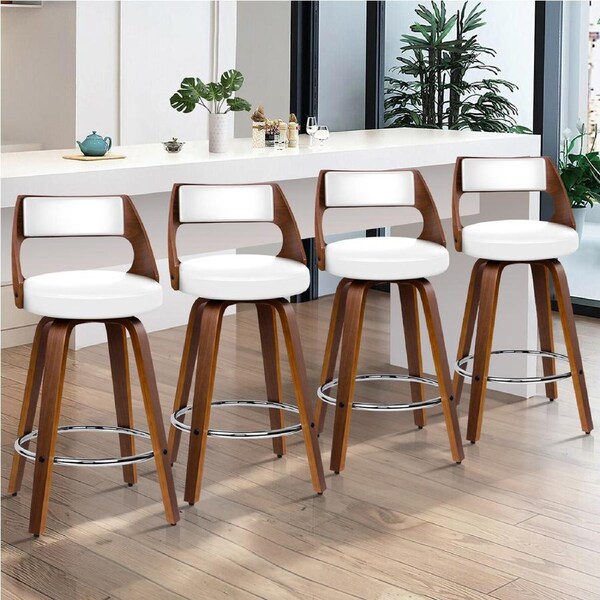 4x ALFORDSON Bar Stools Eden White
