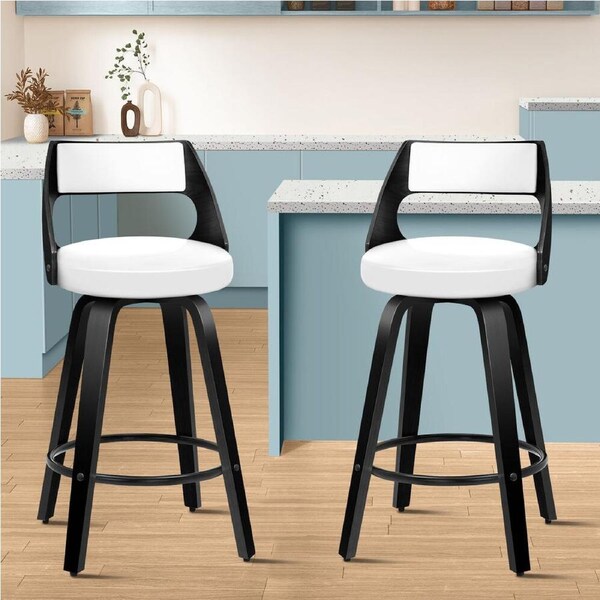 2x ALFORDSON Bar Stools Eden Black White
