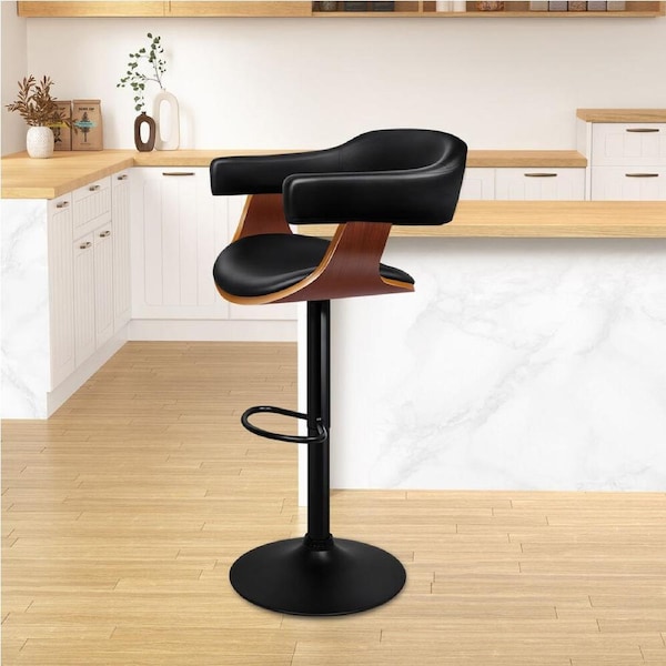 ALFORDSON Bar Stool Ergonomic Armrest All Black