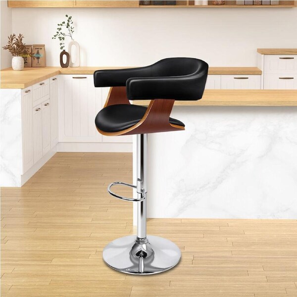 ALFORDSON Bar Stool Ergonomic Armrest Black