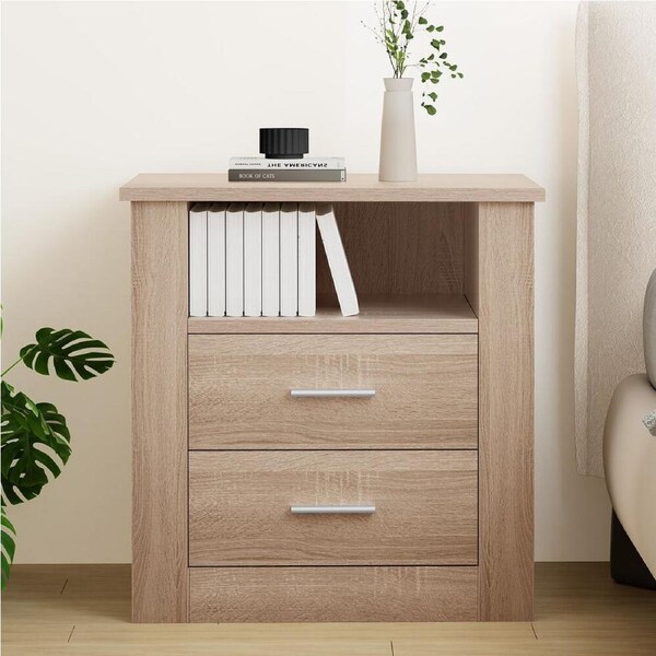 ALFORDSON Bedside Table - Aurel Clean-lined Nightstand (Wood)