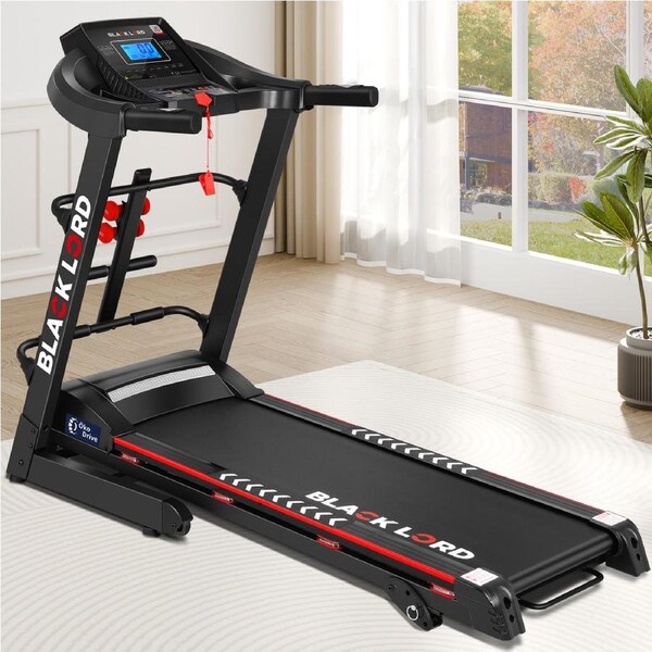 BLACK LORD Electric Treadmill Incline Run Machine Foldable LM300 420MM BELT 24KM/H SPEED