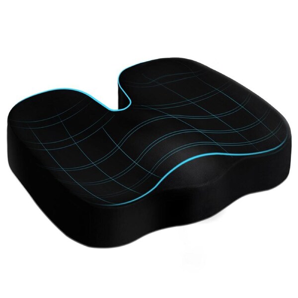 STARRY EUCALYPT Memory Foam Seat Cushion with Black Plush Cover