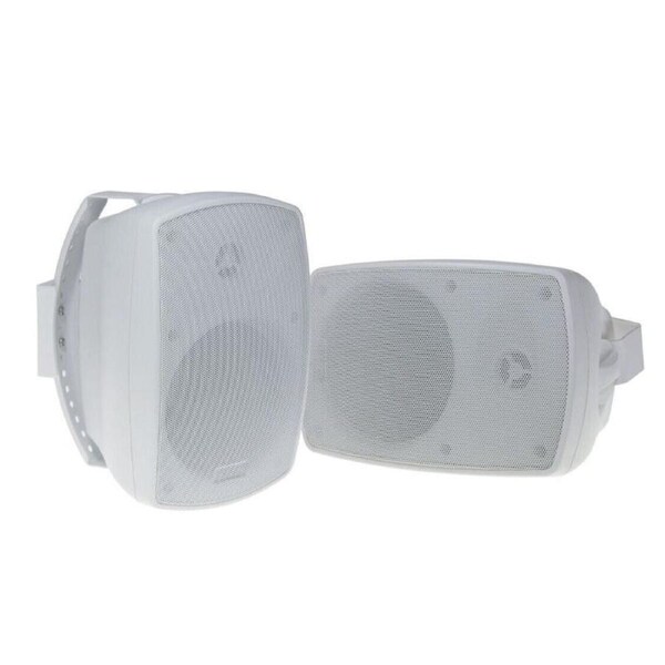 Studio Acoustics 5.25" 2 Way Indoor Outdoor Bookshelf Wall Mount Speakers Pair 80W White SA850W