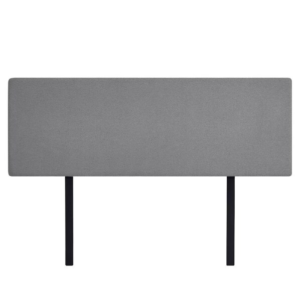 Linen Fabric King Bed Deluxe Headboard Bedhead - Night Ash