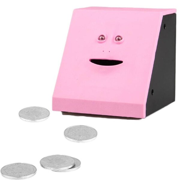 Nevenka Face Money Eating Box Cute Face Bank Piggy Bank for Children Toys Gifts-Pink Flat