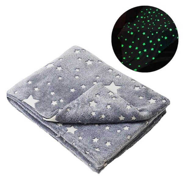 Nevenka Childrens Magic Star Night Light Blanket Soft Fleece Blankets for Boys Girls