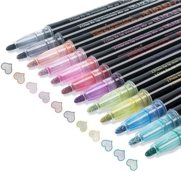 Nevenka Outline Markers 12 Pcs Magic Shimmer Paint Pens For Drawing DIY Art Craft