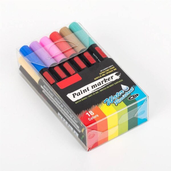 Nevenka Acrylic Paint Pens 18 Colors Water Based Extra Fine Point Paint Marker for Rock Wood DIY Crafts