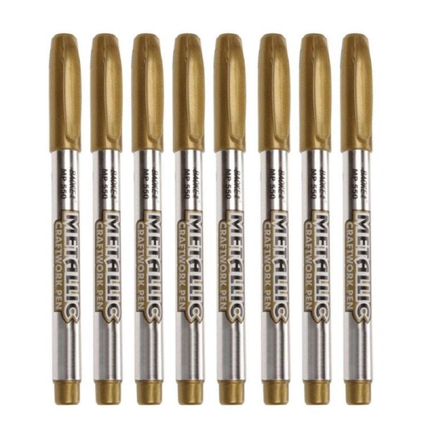 Nevenka 8 Pcs Metallic Marker Pens for DIY Artist Illustration Crafts-Gold
