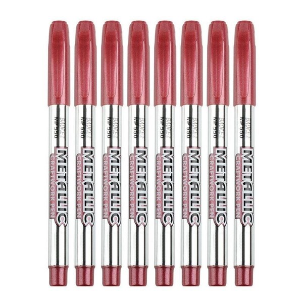 Nevenka 8 Pcs Metallic Marker Pens for DIY Artist Illustration Crafts-Red