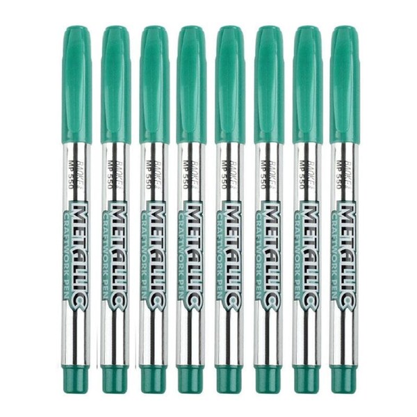 Nevenka 8 Pcs Metallic Marker Pens for DIY Artist Illustration Crafts-Green