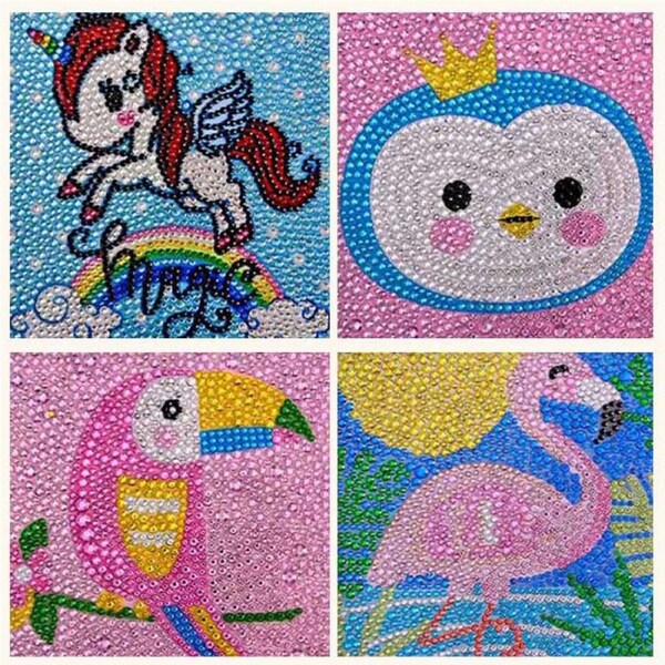 Nevenka 4 Pieces 5D Diamond Painting Kit for Kids Full Drill Painting by Number Kits-D