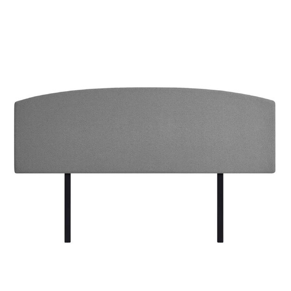 Linen Fabric King Bed Curved Headboard Bedhead - Night Ash