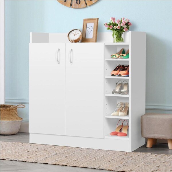 ALFORDSON Shoe Cabinet Storage Rack 21 Pairs White