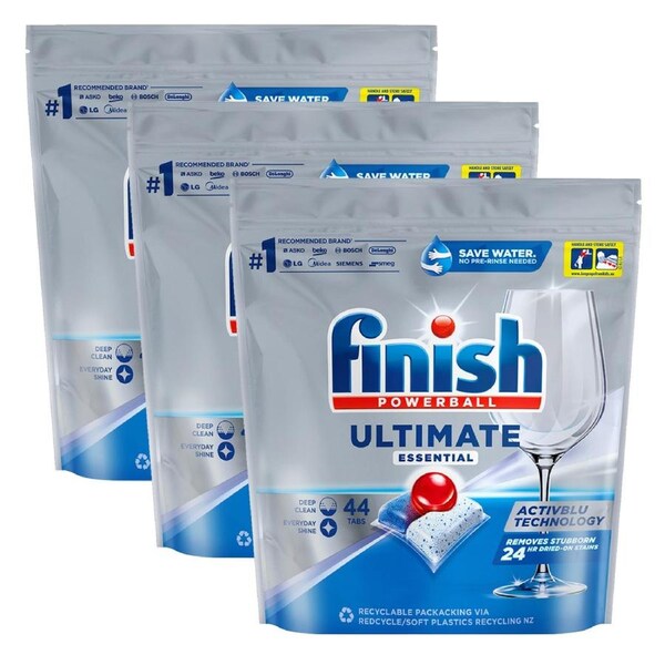 Finish 132 x Powerball Ultimate Essential Dishwasher Cleaning Tabs (3 x 44 Pack)