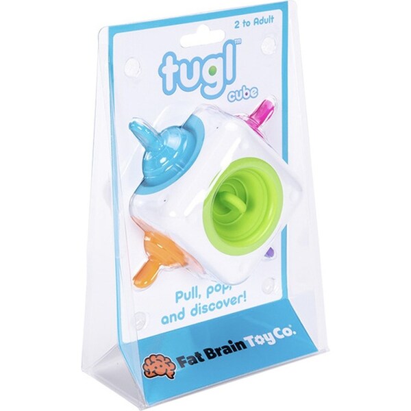 Fat Brain Toys Co 14cm Silicone Tugl Cube Pull Pop Discovery Kids Sensory Toy 2+